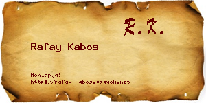 Rafay Kabos névjegykártya